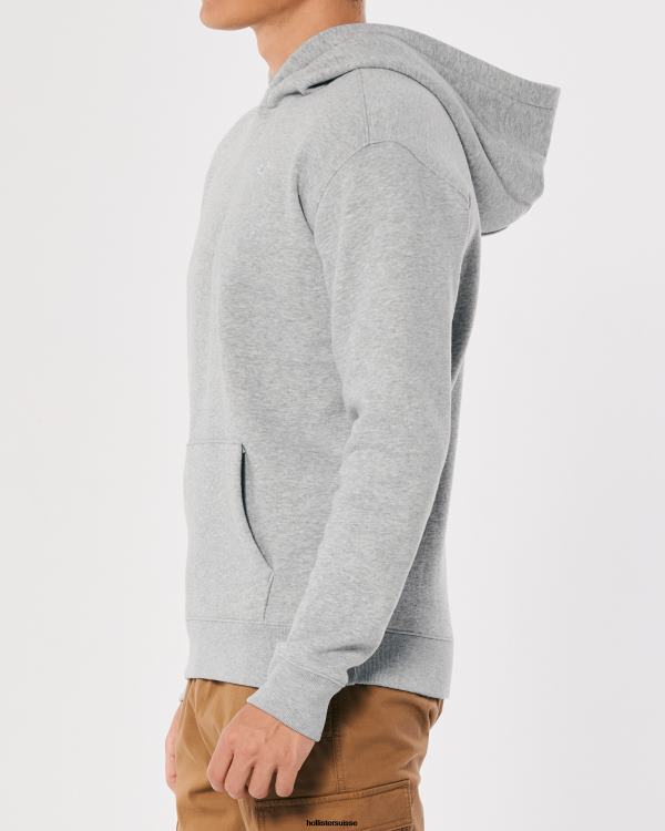 sweat à capuche à logo Hommes gris chiné Hollister hauts RRRJX896