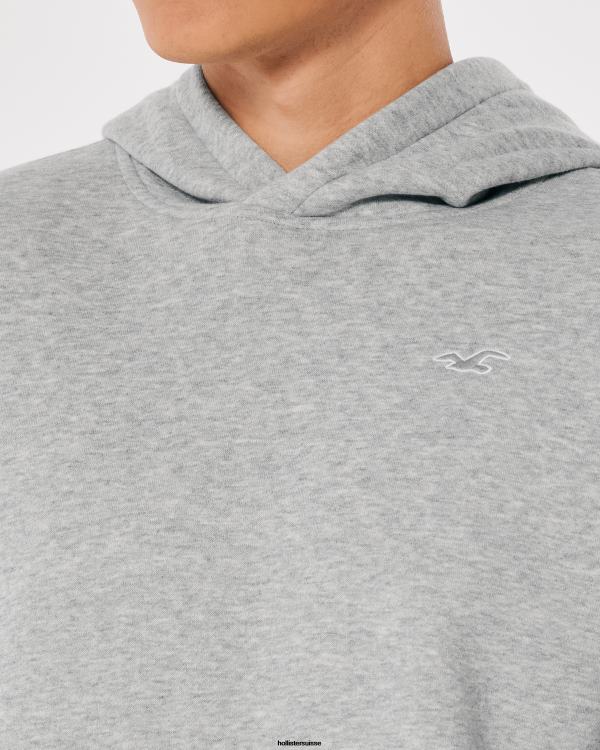 sweat à capuche à logo Hommes gris chiné Hollister hauts RRRJX896